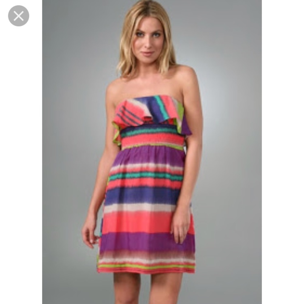Shoshanna Serrapi Strapless Ruffle Dress